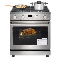 VEVOR Gas Range Oven, 29.9 Inches Width, Freestanding Stainless Steel Stove and Oven with 4 Sealed Cooktop Burners, Easy Reach Racks, Halogen Light, 4.8 Cu. Ft. Capacity, for Apartment, Home, Kitchen | VEVOR US