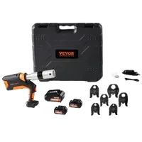 VEVOR Professional 18V Cordless Pipe Crimper, suitable for 1/2″-2″ Stainless Steel, Copper, PEX Tubing, features 360° Swivel, Brushless Motor & includes 6 Crimping Jaws | VEVOR US