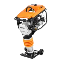 VEVOR Jumping Jack Compactor, 6.5 HP Vibratory Rammer Fuel-Powered 196 cc Engine Tamper, 3600 lbs Impact Force, 26″ Max Compaction Depth, Four-Spring, for Soil, Gravel, Concrete Slabs, Foundations | VEVOR US
