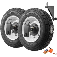 VEVOR Shipping Container Wheels 8-Lug Wheels Kit, Heavy Duty Shipping Container Accessories with Ratchet Tie Down-Moves 20 ft - 40 ft, Secure Transport for Dock, Warehouse, Construction Site, Black | VEVOR US