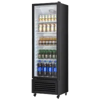 VEVOR Commercial Merchandiser Refrigerator, 11.47 CU.FT Glass Door Display Refrigerator, Upright Beverage Refrigerator Cooler Merchandiser with 4 Adjustable Shelves, Casters, Soft LED Light, Black | VEVOR US