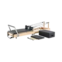 VEVOR Foldable Pilates Reformer, Wooden Pilates Workout Machine for Home Gym Studio Use, Pilates Bed with Dual Resistance- Spring & Cord, Reformer Set with Sitting Box, Up to 400 LBS | VEVOR US