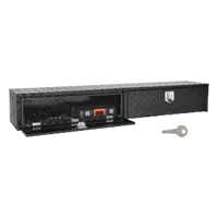 VEVOR Truck Tool Box, 88 x 16 x 13 Inch, Black Aluminum Tread Topsider Toolbox with Dual Drop Doors, Heavy Duty Lockable Storage and Organization Box with Latch, Corrosion-Resistant, for Truck Bed | VEVOR US