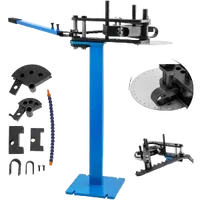 VEVOR Tube Bender Max Bending Degree 240°,Heavy Duty Metal Pipe and Tube Notcher With 3 Dies,Tube Pedestal Bender 0 up to 240 Degree,Metal Working Tools and Equipment Overall height 45\” | VEVOR US