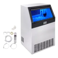 VEVOR Commercial Ice Maker, 265lbs/24H, Ice Maker Machine, 126 Ice Cubes in 12-15 Minutes, Freestanding Cabinet Ice Maker with 88lbs Storage Capacity LED Digital Display, for Home Office Restaurant | VEVOR US