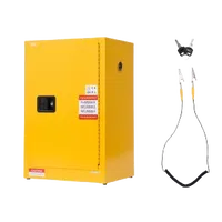 VEVOR Flammable Cabinet, 23.2 x 18.1 x 35.4 Inch, 13 Gallon Flammable Storage Cabinet with Adjustable Shelf, Cold-Rolled and Galvanized Steel Fire Cabinets, for Commercial Industrial Home Use, Yellow | VEVOR US