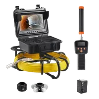 VEVOR Sewer Camera with 512Hz Locator, 164 ft/50 m, 9″ Pipeline Inspection Camera with DVR Function, IP68 Camera with 12 Adjustable LEDs, A 16 GB SD Card for Sewer Line, Home, Duct Drain Pipe Plumbing | VEVOR US