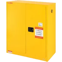VEVOR Flammable Storage Cabinet 30 Gal, 43.1 x 18.1 x 50.1 inch Cold-Rolled Steel Flammable Liquid Storage Cabinet Explosion Proof with 1 Adjustable Shelf 2 Manual Closing Doors for Industrial Use, Yellow | VEVOR US