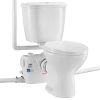 VEVOR Macerating Toilet System with Powerful 500W Macerator Pump, Rear Discharge and Upflush Toilet For Basement, Dual Flush Water Disposal, Macerating Toilet System Kit with 3-Inlet, Space Saving | VEVOR US
