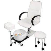 VEVOR Hydraulic Lift Adjustable Spa Pedicure Unit with Easy-Clean Bubble Massage Footbath White | VEVOR US