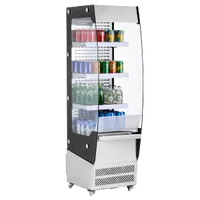VEVOR Open Air Merchandiser, 3-Tier Shelving Commercial Refrigerator, Grab and Go Display Cooler Refrigerator with Air Curtain, 4 Swivel Wheels, LED Light, for Restaurants, Stores, Office, 7.8cu.ft. | VEVOR US