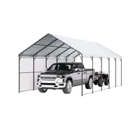 VEVOR Heavy Duty Metal Carport, 13′ x 26′ Outdoor Carport with Galvanized Steel Frame & Roof, Car Tent Garage Shade with Removable Sidewalls, Multi-Use Car Shelter for Pickup, Boat, Car & Tractors | VEVOR US