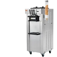 VEVOR 1850W Commercial Soft Ice Cream Machine 3 Flavors 5.3 to 7.4Gallon per Hour PreCooling at Night Auto Clean LCDPanel for Restaurants Snack Bar, Sliver | VEVOR US