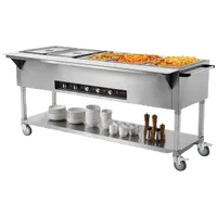 VEVOR 5-Pan Commercial Food Warmer, 5 x 20.6QT Electric Steam Table, 3750W Professional Buffet Catering Food Warmer with 4 Wheels (2 Lockable), Food Grade Stainless Steel Server for Party Restaurant | VEVOR US
