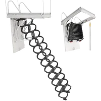 VEVOR Attic Ladder, 660LBS/299.4KG Capacity, Fits 9.5 to 10.2 ft Ceiling Height and 39.4 x 27.5 inch Opening Size, Alloy Steel Pull-Down Retractable Ceiling Stair with Pulling Rod for Attic Loft Roof | VEVOR US