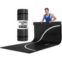 VEVOR 10x10 ft Wrestling Mat, Martial Arts Thick Mat for Home Gym Workouts Exercise, Waterproof PVC Roll-Up Training Mats with Circles, for Gymnastics, Tatami, Jiu Jitsu BJJ MMA Judo, Boxing, Black | VEVOR US