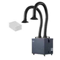 VEVOR Soldering Fume Extractor with Dual Hoses, 275W Brushless Solder Smoke Absorber with 4-Stage Filters & 10 Speeds, 380m³/h Strong Suction Smoke Purifier for Soldering, Laser Engraving, DIY Welding | VEVOR US