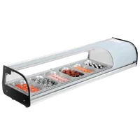 VEVOR Sushi Display Case Refrigerator, 2.2 Cu.ft Commercial Sushi Case, 6-Pan Countertop Showcase with Curved Glass, LED Lighting, and Digital Temperature Control, for Sushi-Bar, Restaurant, Store | VEVOR US