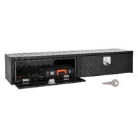 VEVOR Truck Tool Box, 72 x 13 x 16 Inch, Black Aluminum Tread Topsider Toolbox with Dual Drop Doors, Heavy Duty Lockable Storage and Organization Box with Latch, Corrosion-Resistant, for Truck Bed | VEVOR US