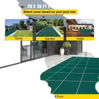 VEVOR Pool Safety Cover Fits18x36ft Inground Safety Pool Cover Green Mesh with 4x8ft Center End Steps Solid Pool Safety Cover for Swimming Pool Winter | VEVOR US
