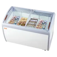 VEVOR Commercial Ice Cream Display Case, 12.8 Cu.ft Chest Freezer, Mobile Glass Top Deep Freezer, Restaurant Gelato Dipping Cabinet with 4 Wire Baskets, 2 Sliding Glass Doosr, Locking Casters, White | VEVOR US