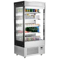 VEVOR Open Air Merchandiser, 4-Tier Shelving Commercial Refrigerator, Grab and Go Display Cooler Refrigerator with Air Curtain, LED Advertising Light, Fits for Restaurants, Stores, Office, 18.4cu.ft. | VEVOR US