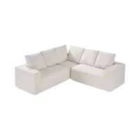 VEVOR Modular Sectional Sofa, L Shaped Modular Sofa Deep Seat, Cloud Sectional Couch with High Rebound Sponge and Density, Upholstered Corduroy Couch with Cushion for Living Room, Bedroom, Beige | VEVOR US