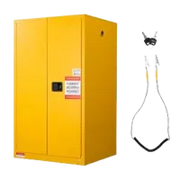 VEVOR Flammable Cabinet, 37.9 x 34.0 x 65.0 Inch, 65 Gallon Flammable Storage Cabinet with Adjustable Shelf, Cold-Rolled and Galvanized Steel Fire Cabinets, for Commercial Industrial Home Use, Yellow | VEVOR US