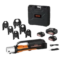 VEVOR Pro Press Tool, 18V Electric Pipe Crimping Tool for 1/2″ to 2″ Stainless Steel, Copper, PEX Pipes, Press Tool Kit with 6 Pro Press Jaws, 2PCS 4AH Battery, Fast Charger & Carrying Case | VEVOR US