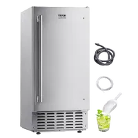VEVOR Undercounter Built-in Ice Maker, 66 Lbs/Day Under Counter Nugget Ice Maker Machine with Reversible Door Stainless Steel, Freestanding Ice Maker for Commercial Home Kitchen, Electric Drainage | VEVOR US