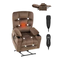 VEVOR Power Lift Recliner Chair, Lift Chair with Heat and Massage for Elderly, Dual Motor Recliner Chair with 2 Cup holders and USB Port, Infinite Position Adjustment Electric Recliner (Large, Brown) | VEVOR US