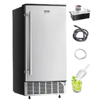 VEVOR Undercounter Built-in Ice Maker, 80 Lbs/Day Under Counter Ice Maker Machine with Drain Pump Reversible Door Stainless Steel, Freestanding Ice Maker for Commercial Home Kitchen | VEVOR US