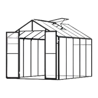 VEVOR Polycarbonate Greenhouse, 8 x 10 Ft, Outdoor Greenhouse with 2 Vent Windows, Pavilion Styled Greenhouse with Hinged Door, Aluminum Large Walk-in Greenhouse Kit for Outside Garden Backyard | VEVOR US