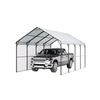 VEVOR Heavy Duty Metal Carport, 12′ x 20′ Outdoor Carport with Galvanized Steel Frame & Roof, Car Tent Garage Shade with Removable Sidewalls, Multi-Use Car Shelter for Pickup, Boat, Car & Tractors | VEVOR US