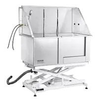 VEVOR 50″ Pet Dog Bathing Station Electric Height Adjustment, Professional Stainless Steel Dog Grooming Tub w/ Soap Box, Faucet,Rich Accessory,Bathtub for Multiple Pets, Washing Sink for Home(Right) | VEVOR US