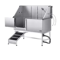 VEVOR Stainless Steel Dog Washing Station, 62 inch Pet Grooming Tub w/ Ramp, PE Water Filter Board, Faucet & Showerhead & Soap Holder Dog Bathtub for Large & Medium & Small Pets (Left Door) | VEVOR US