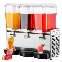 VEVOR Commercial Beverage Dispenser, 20.4 Qt 18L 3 Tanks Ice Tea Drink Machine, 680W 304 Stainless Steel Juice Dispenser with 41℉-53.6℉ Thermostat Controller, for Cold Drink Restaurant Hotel Party | VEVOR US