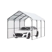 VEVOR Heavy Duty Metal Carport, 10′ x 15′ Outdoor Carport with Galvanized Steel Frame & Roof, Car Tent Garage Shade with Removable Sidewalls, Multi-Use Car Shelter for Pickup, Boat, Car & Tractors | VEVOR US