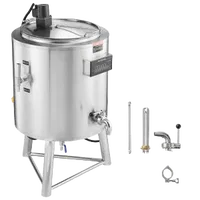 VEVOR Milk Pasteurizer 100L, Commercial Milk Pasteurization Machine, Food Grade 304 Stainless Steel, Professional Pasteurization with Time and Temperature Control, for Milk Juice Yogurt Sterilization | VEVOR US