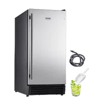 VEVOR Undercounter Built-in Ice Maker, 50 Lbs/Day Under Counter Ice Maker Machine with Drain Pump Reversible Door Stainless Steel, Freestanding Ice Maker for Commercial Home Kitchen | VEVOR US