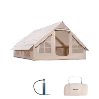 VEVOR Inflatable Tents for Camping, 5-8 Person Easy Setup Blow up Tent with Hand Pump, 300D Oxford Glamping Tent with Stove Jack 2 Doors & 4 Mesh Windows, Storage Bag Included for Easy Taking | VEVOR US