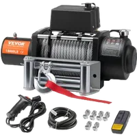 VEVOR Electric Winch, 18,000 lb, 12V DC Truck Winch with Φ7/16 in x 85 ft Steel Cable Roller Fairlead Wireless & Wired Remote Control, IP55 Waterproof for Towing Off-Road SUV Jeep Truck Trailer Boat | VEVOR US