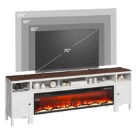 VEVOR Fireplace TV Stand, Farmhouse Fireplace TV Stand for TVs up to 100 inch, Farmhouse Entertainment Center with 60 inch Fireplace & Storage Drawers for Living Room Bedroom, Remote Control, White | VEVOR US