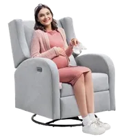 VEVOR Electronic Power Recliner and Swivel Glider, 250 lbs Weight Capacity Swivel Glider Recliner Chair with USB Port, Polyester Surface Swivel Rocker Recliner for Living Room, Bedroom, Light Gray | VEVOR US