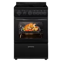 VEVOR 24 in Electric Range Oven, 2.7 Cu. Ft. Capacity Compact Freestanding Oven, Stainless Steel Kitchen Stove with 4 Burners, Easy Reach Rack, Storage Drawer, Drip Pan, Indicator Light(No Power Cord) | VEVOR US
