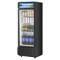 VEVOR Commercial Merchandiser Refrigerator, 12.2 CU.FT Glass Door Display Refrigerator, Beverage Refrigerator Cooler Merchandiser with Adjustable Shelves, Soft LED Light, Customizable Lightbox, Black | VEVOR US