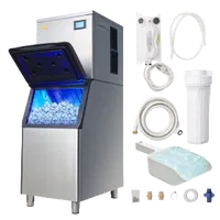 VEVOR Commercial Ice Maker, 550LBS/24H Ice Making Machine with 330.7LBS Large Storage Bin, 1000W Auto Self-Cleaning Ice Maker Machine ith 3.5-inch LED Screen for Business Bar Cafe Restaurant | VEVOR US