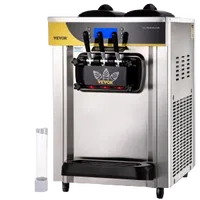 VEVOR Commercial Ice Cream Maker, 22-30L/H Yield, 2200W Countertop Soft Serve Machine with 2x6L Hopper 2L Cylinder LCD Panel Puffing Shortage Alarm, Frozen Yogurt Maker for Restaurant Snack Bar, Silve | VEVOR US