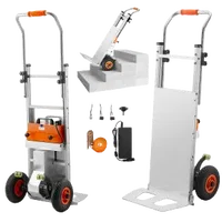 VEVOR Electric Stair Climbing Dolly, 440lbs Electric Stair Climbing Hand Trucks with 157.5in Rope & Extendable Handle, Heavy Duty Stair Climber for Warehouse Logistics, Moving Furniture(Silver) | VEVOR US