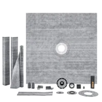 VEVOR Shower Curb Kit, 72″x72″ Shower Pan Kit with 2″ PVC Central Flange, 4″ Stainless Steel Grate, Waterproof Shower Curb & Membrane & Strip, Shower Pan Slope Sticks Fit for Bathroom | VEVOR US